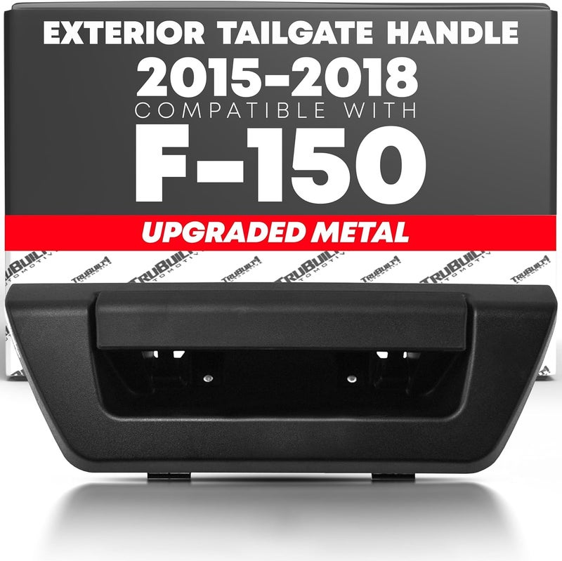 T1A Tailgate Handle & Bezel Assembly, Upgraded Metal - Compatible with 2015-2017 Ford F-150 - Exterior Lift Gate Latch Set - Textured Black - No Camera, LED Hole - OEM FL3Z-9943400-JA, 97695 - Image 1